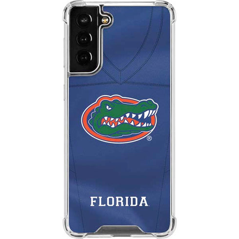 University of Florida Blue Jersey Galaxy S21 FE Clear Case